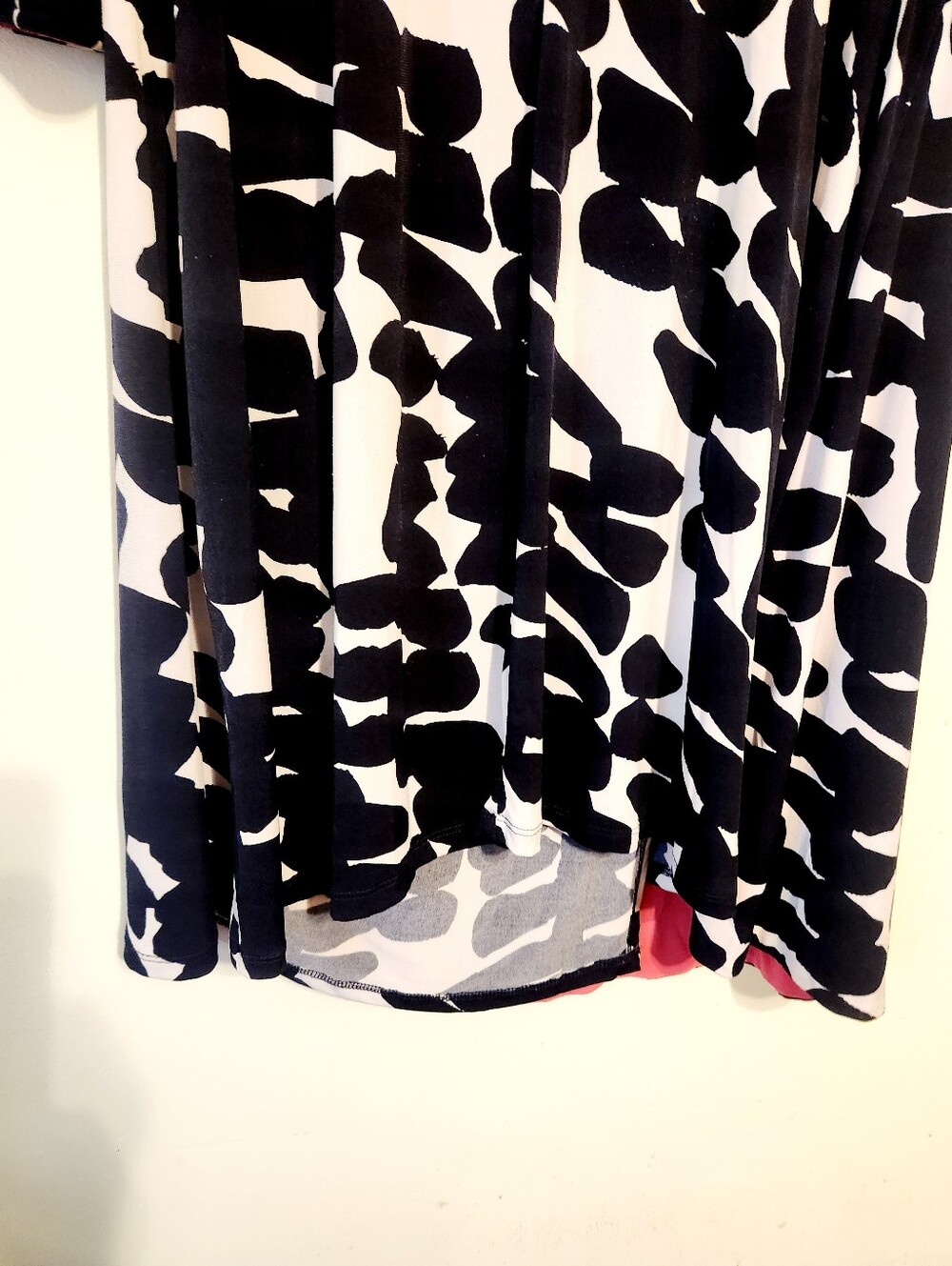Lane Bryant | Women's Navy, White & Pink Jersey Printed Faux Wrap Dress (14/16) - Picture 12 of 15
